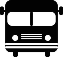 Front view of bus icon in black and white color. vector