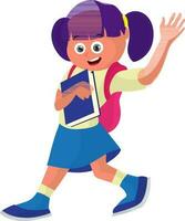 dibujos animados personaje de niña en colegio uniforme. vector