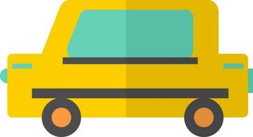 Flat icon of car in yellow color. vector