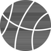 Vector illustration of basketball in black and white color.