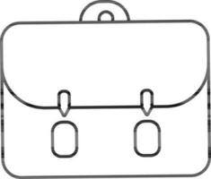 Flat icon of Briefcase made with stroke. vector