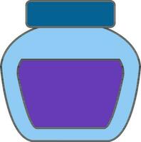 Isolated icon of Ink pot in flat style. vector