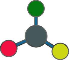 Molecule structure with colorful atoms. vector