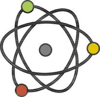 Illustration of atomic structure with colorful atoms. vector