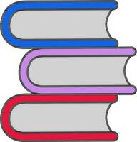 Stack of colorful books in flat style. vector