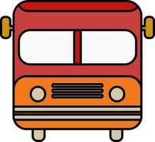 Front view of colorful school bus. vector