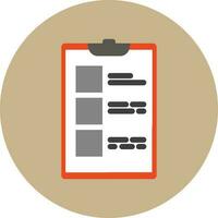 Document on clipboard icon in flat style. vector