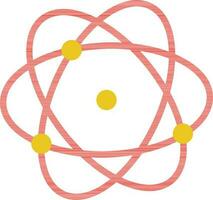 Atomic structure in orange and yellow color. vector