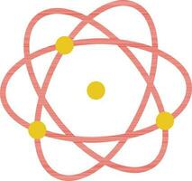 Atomic structure in orange and yellow color. vector