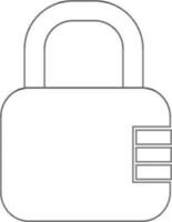 Isolated lock icon in black line art. vector