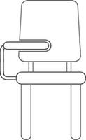 Illustration of blank school desk chair in black line art. vector