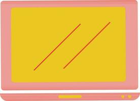 Orange and yellow laptop screen in flat style. vector