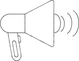 Loudspeaker icon in black line art illustration. vector