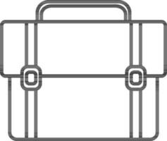 Black line art illustration of a school bag. vector