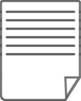 Black line art blank page on white background. vector