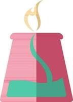 Beaker in pink and green color. vector