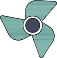 Green fan or energy icon in flat style. vector