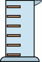 Blue test tube in flat style. vector