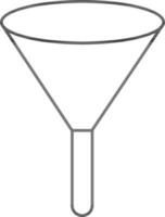 Flat filter funnel in black and white color. vector