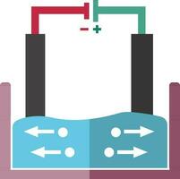 Colorful electrolysis process. Flat illustration. vector