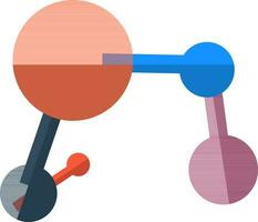 Colorful molecule icon. Flat style illustration. vector