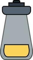 Beaker in gray and yellow. vector