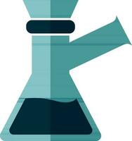 Blue beaker in flat style. vector