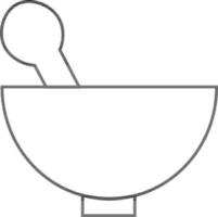 Mortar and pestle. Black and white illustration. vector