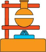 Orange and yellow chemical experiment tube. vector