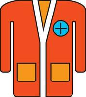 Orange and yellow coat in flat style. vector