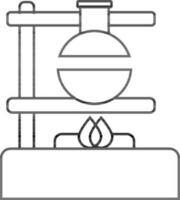 Black and white chemical experiment tube. vector