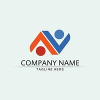 Community logo people work team and business vector logo and design group family