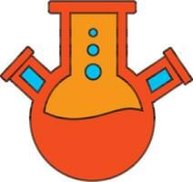 Orange and yellow chemical experiment tube. vector