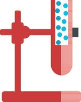 Red test tube. Flat style illustration. vector