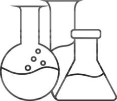 Beaker with test tube and chemical experiment tube. vector