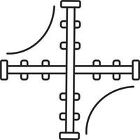 Hyperbola Plot icon in flat style. vector