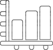 Illustration of black bar chart in flat style. vector