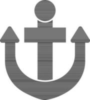 Black anchor icon or symbol. vector