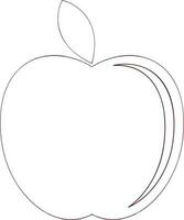 Flat line art illustration of an apple. vector