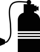 Isolated icon of Fire Extinguisher in white and black color. vector