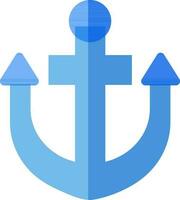 Blue anchor icon or symbol. vector