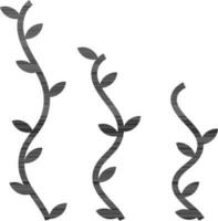 Black leaves on white background. vector