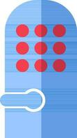 Locker icon in red and blue color. vector