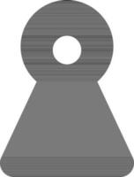 Black and white icon of keyhole. vector