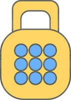 Closed lock icon in yellow color. vector