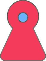 Keyhole icon in red and blue color. vector