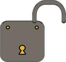 Open lock icon in gray color. vector