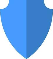 Blue Shield icon in flat style. vector