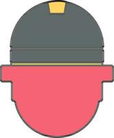 Construction helmet icon with man face. vector