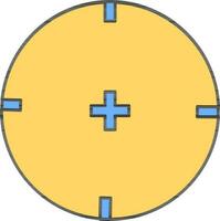 Yellow and blue color Target sign or symbol. vector